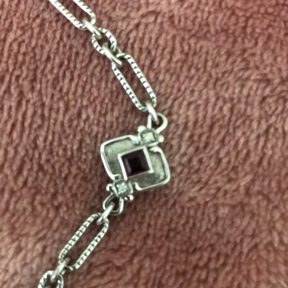 Sterling silver amethyst and blue topaz necklace - Picture 6 of 8
